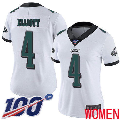 Women Philadelphia Eagles #4 Jake Elliott White Vapor Untouchable NFL Jersey Limited Player Season Football->youth nfl jersey->Youth Jersey